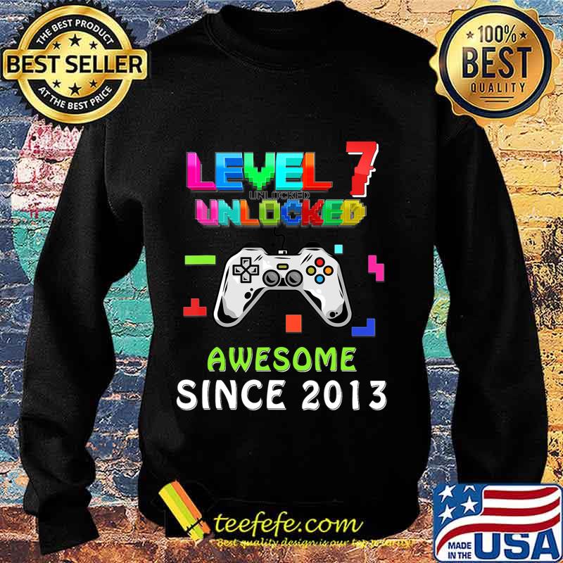 7th birthday level 7 unlocked birthday awesome since 2013 T-Shirt Sweater 7th birthday level 7 unlocked birthday awesome since 2013 T-Shirt Sweater