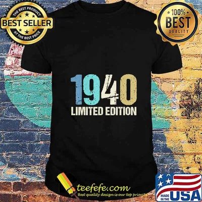 80th Birthday Men Women 80 Years Bday Funny 1940 Party Gift T-Shirt