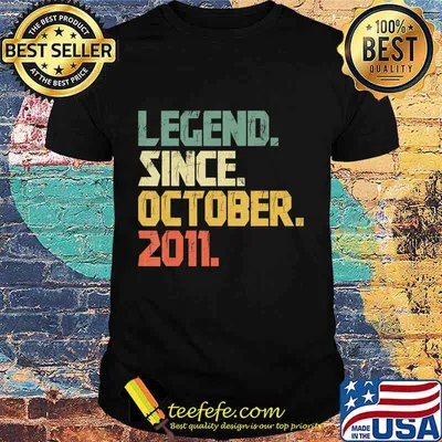 9 Year old Gifts Shirt Boys Girls Legend Since October 2011 T-Shirt