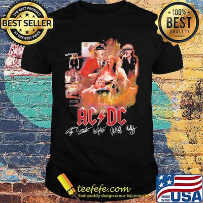 Acdc band members signatures shirt