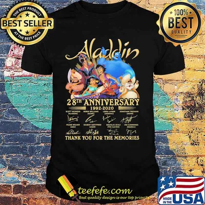 Aladdin 28th anniversary 1992 2020 thank for the memories signatures shirt