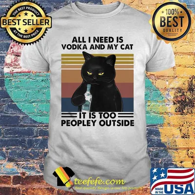All i need is beer and my cat it is too peopley outside vintage retro shirt