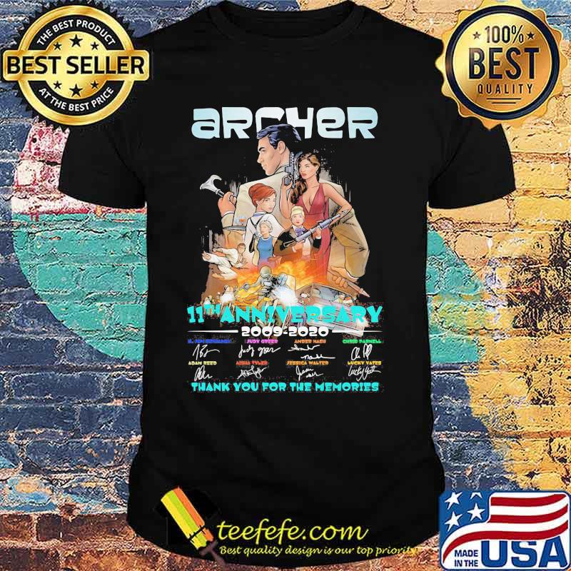 Archer 11th anniversary 2009 2020 thank for the memories signatures shirt Archer 11th anniversary 2009 2020 thank for the memories signatures shirt