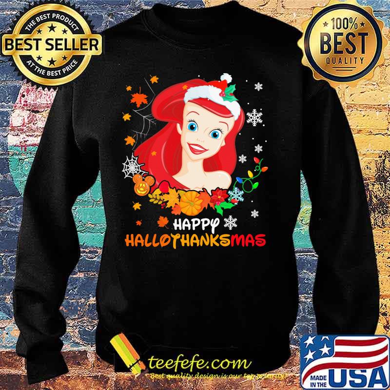Ariel happy hallothanksmas halloween thanksgiving christmas s Sweater Ariel happy hallothanksmas halloween thanksgiving christmas s Sweater