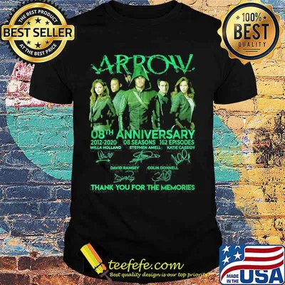Arrow 08th anniversary 2012 2020 08 season 162 episode thank for the memories signatures shirt