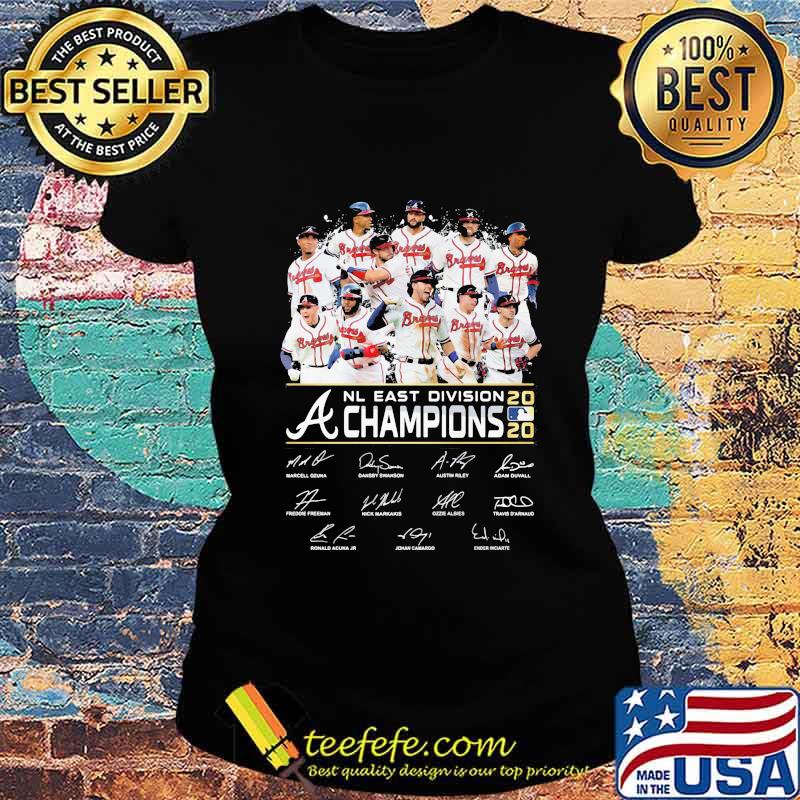 Atlanta braves nl east division champions 2020 signatures s Ladies tee Atlanta braves nl east division champions 2020 signatures s Ladies tee