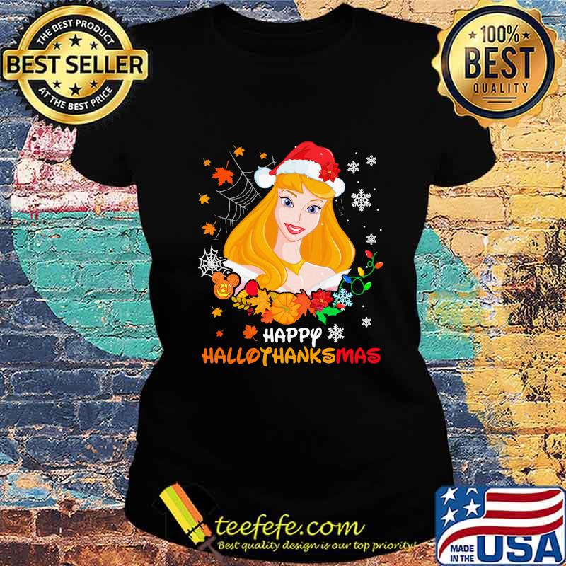 Aurora happy hallothanksmas halloween thanksgiving christmas s Ladies tee Aurora happy hallothanksmas halloween thanksgiving christmas s Ladies tee
