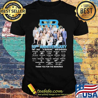 B and B 33rd anniversary 1987 2020 33 seasons 8000 episodes thank for the memories signatures shirt