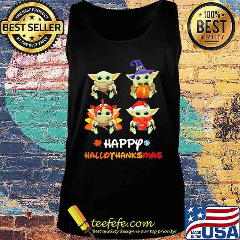 Baby yoda happy hallothanksmas halloween thanksgiving christmas s Tank top Baby yoda happy hallothanksmas halloween thanksgiving christmas s Tank top
