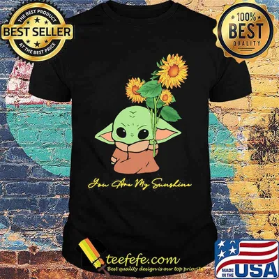 Baby yoda holding sunflower you are my sunshine shirt