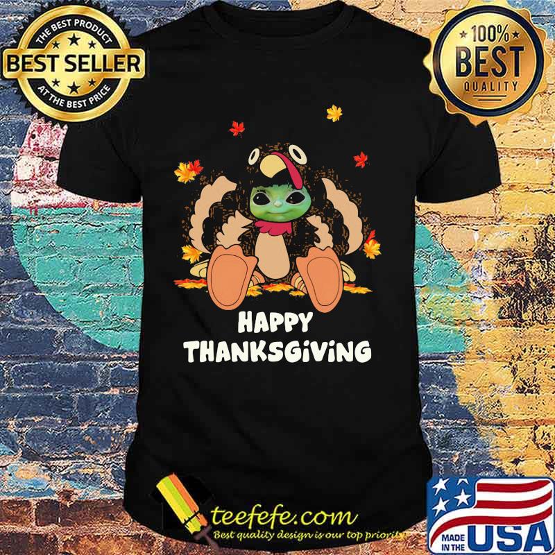 Baby yoda turkey happy thanksgiving shirt
