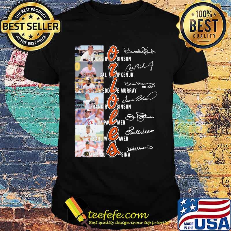 Baltimore orioles team baseball players signatures shirt