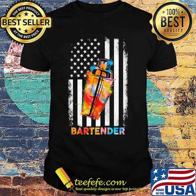 Bartender American Flag Independence Day Shirt