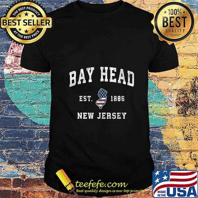 Bay Head New Jersey NJ Vintage American Flag Sports Design T-Shirt