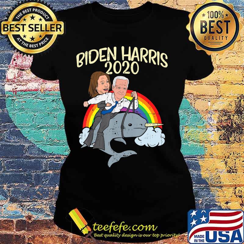Biden Harris 2020 Narwhale Rainbow Funny Joe Kamala Democrat T-Shirt Ladies tee Biden Harris 2020 Narwhale Rainbow Funny Joe Kamala Democrat T-Shirt Ladies tee