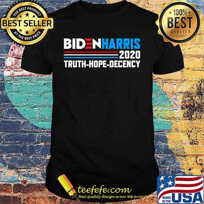 Biden Harris 2020 Truth Hope Decency Political Button Premium T-Shirt