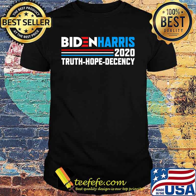 Biden Harris 2020 Truth Hope Decency Political Button Premium T-Shirt