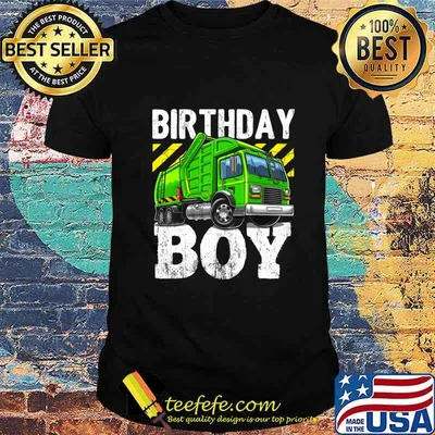 Birthday Boy Garbage Truck Birthday Party Boys Gift for Kids T-Shirt