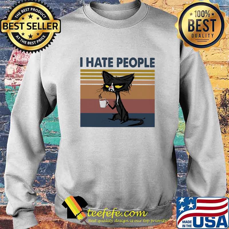 Black cat i hate people vintage retro s Sweater Black cat i hate people vintage retro s Sweater