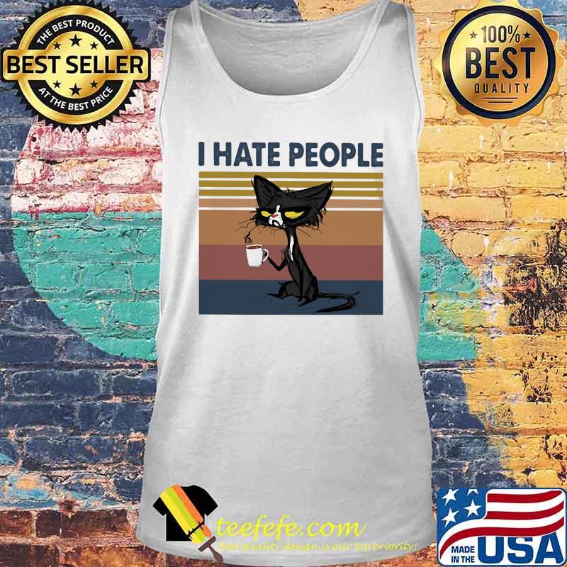 Black cat i hate people vintage retro s Tank top Black cat i hate people vintage retro s Tank top