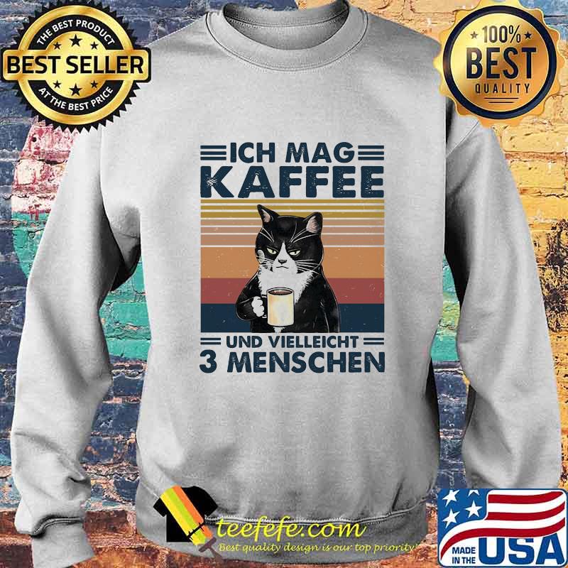 Black cat ich mag kaffee und vielleicht 3 menschen vintage retro s Sweater Black cat ich mag kaffee und vielleicht 3 menschen vintage retro s Sweater