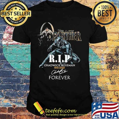 Black panther rip chadwick 1976 2020 forever signature shirt