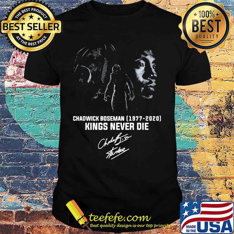 Black panther rip chadwick 1977 2020 kings never die signature shirt Black panther rip chadwick 1977 2020 kings never die signature shirt