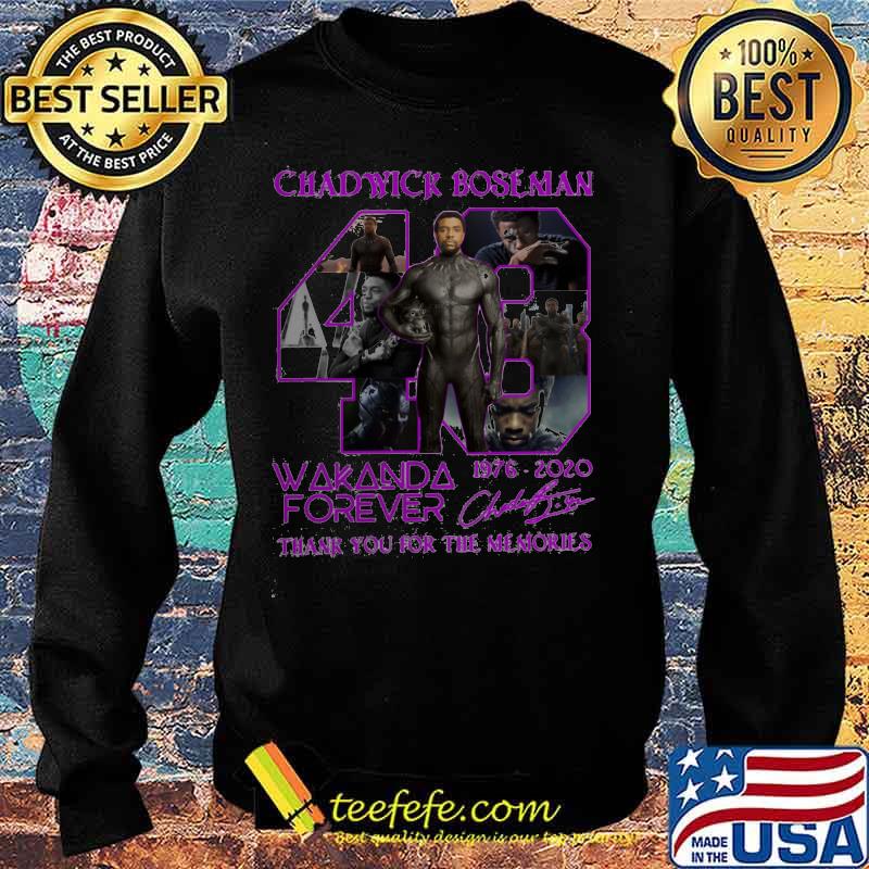 Black panther rip chadwick 43 wakanda forever 1976 2020 thank you for the memories signature s Sweater Black panther rip chadwick 43 wakanda forever 1976 2020 thank you for the memories signature s Sweater