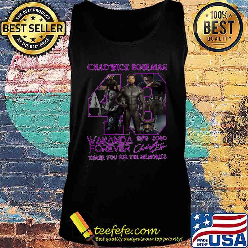Black panther rip chadwick 43 wakanda forever 1976 2020 thank you for the memories signature s Tank top Black panther rip chadwick 43 wakanda forever 1976 2020 thank you for the memories signature s Tank top