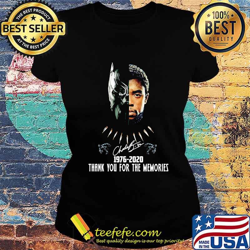 Black panther rip chadwick actor 1976 2020 thanks for the memories signature s Ladies tee Black panther rip chadwick actor 1976 2020 thanks for the memories signature s Ladies tee