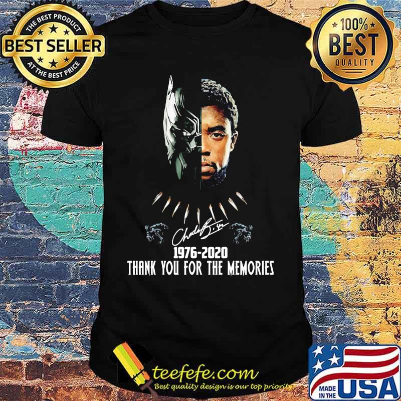 Black panther rip chadwick actor 1976 2020 thanks for the memories signature shirt