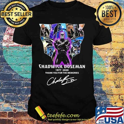 Black panther rip chadwick actor 1977 2020 thank you for the memories signature shirt