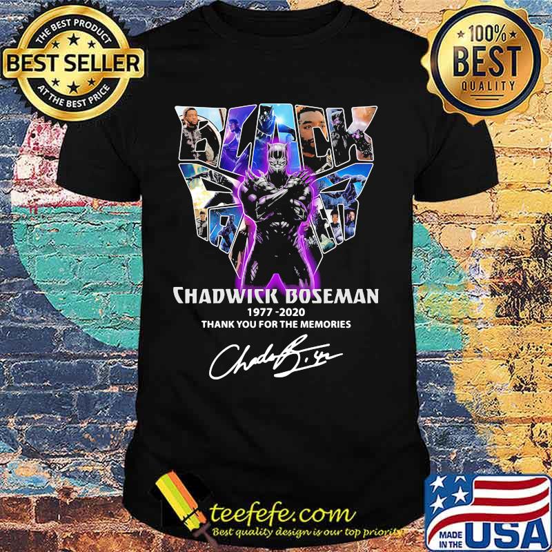 Black panther rip chadwick actor 1977 2020 thank you for the memories signature shirt Black panther rip chadwick actor 1977 2020 thank you for the memories signature shirt
