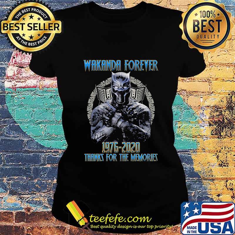 Black panther rip chadwick actor wakanda forever 1976 2020 thanks for the memories s Ladies tee Black panther rip chadwick actor wakanda forever 1976 2020 thanks for the memories s Ladies tee