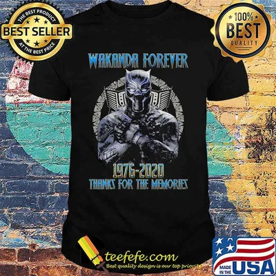 Black panther rip chadwick actor wakanda forever 1976 2020 thanks for the memories shirt