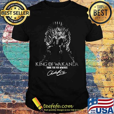 Black panther rip chadwick king of wakanda thank you for memories signature shirt