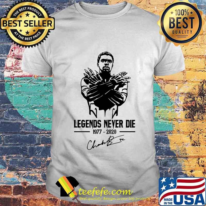 Black panther rip chadwick legends never die 1977 2020 signature shirt Black panther rip chadwick legends never die 1977 2020 signature shirt