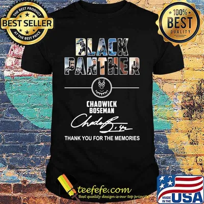 Black panther rip chadwick thank you for the memories signature actor shirt