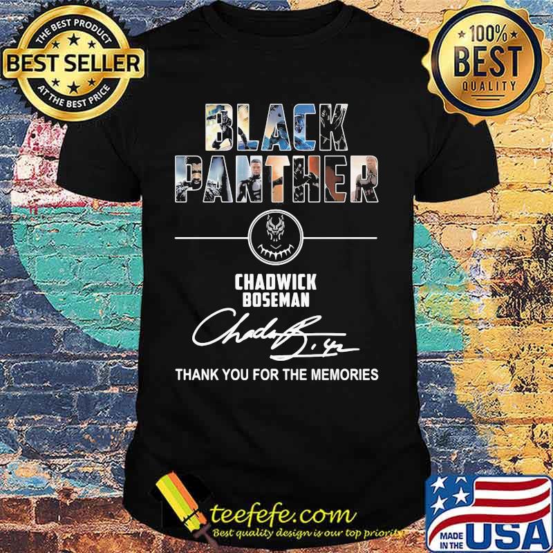 Black panther rip chadwick thank you for the memories signature actor shirt Black panther rip chadwick thank you for the memories signature actor shirt
