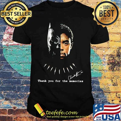 Black panther rip chadwick thank you for the memories signature shirt
