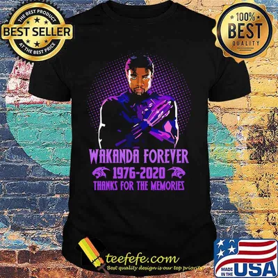 Black panther rip chadwick wakanda forever 1977 2020 thank you for the memories shirt