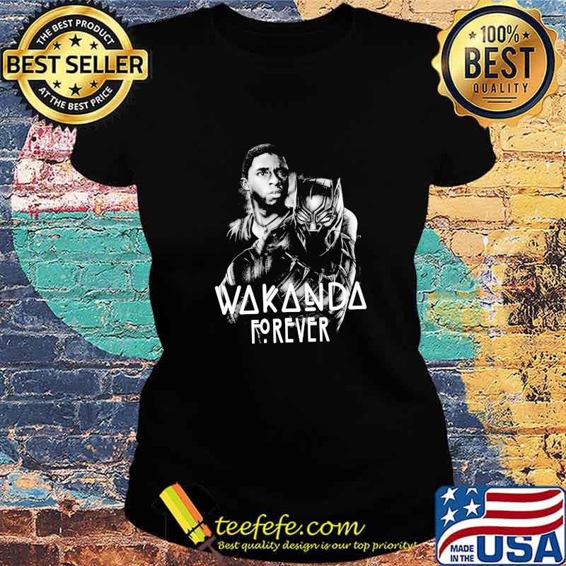 Black panther rip chadwick wakanda forever thank you for the memories 1977 2020 signature s Ladies tee Black panther rip chadwick wakanda forever thank you for the memories 1977 2020 signature s Ladies tee
