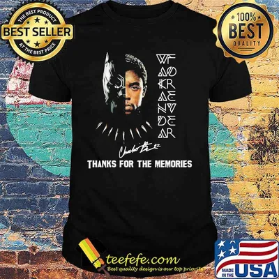 Black panther rip chadwick wakanda forever thank you for the memories signature shirt