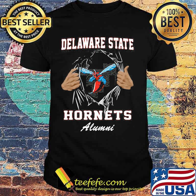 Blood inside delaware state hornets alumni shirt