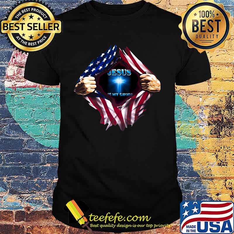 Blood insides american flag jesus is my savior shirt Blood insides american flag jesus is my savior shirt