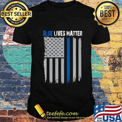 Blue Lives Matter American Flag Premium T-Shirt