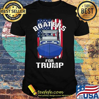 Boaters for Trump 2020 American Flag Patriotic Boat Parade Premium T-Shirt