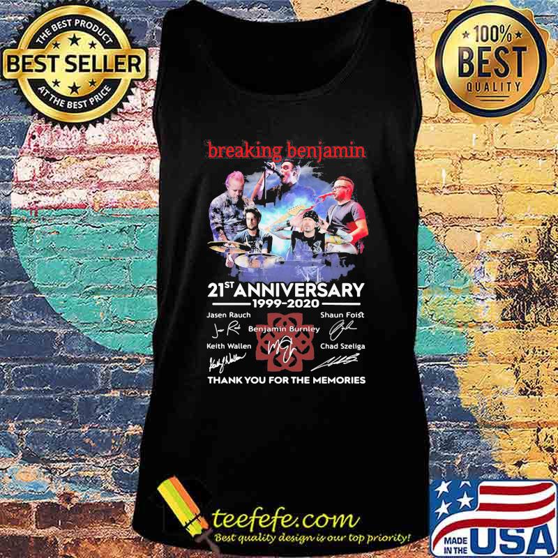 Breaking benjamin 21st anniversary 1999 2020 thank for the memories signatures s Tank top Breaking benjamin 21st anniversary 1999 2020 thank for the memories signatures s Tank top