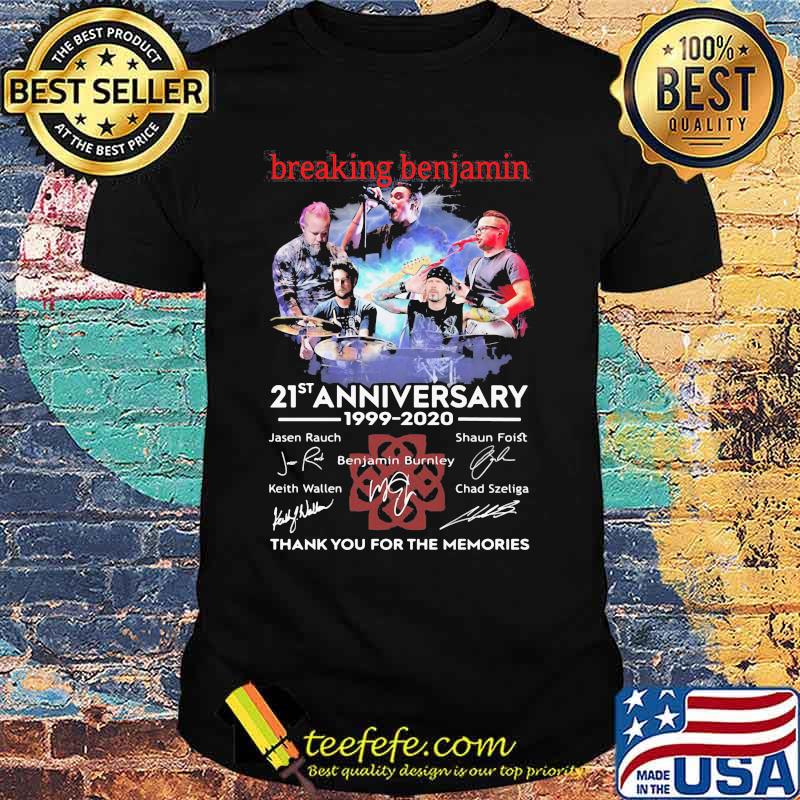 Breaking benjamin 21st anniversary 1999 2020 thank for the memories signatures shirt