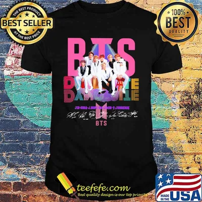 Bts band dynamite album signatures shirt